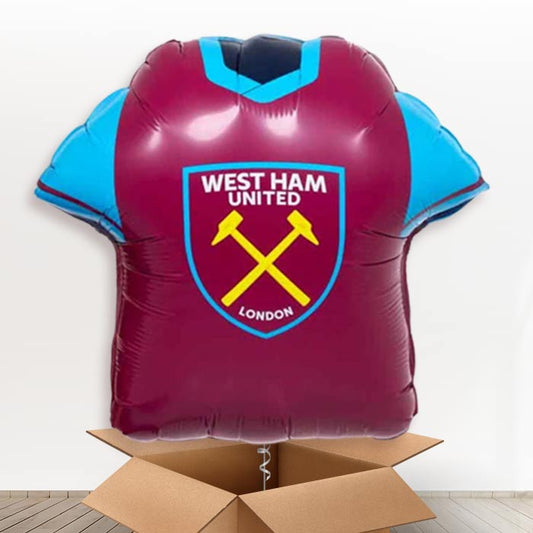 West Ham Football Shirt Helium Balloon in a Box - 1 x Giant Balloon | Party Save Smile