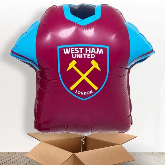 West Ham Football Shirt Helium Balloon in a Box - 1 x Giant Balloon | Party Save Smile