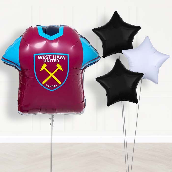 West Ham Football Shirt Balloon Bouquet Delivery - 1 x Giant Balloon with Plain Bouquet | Party Save Smile