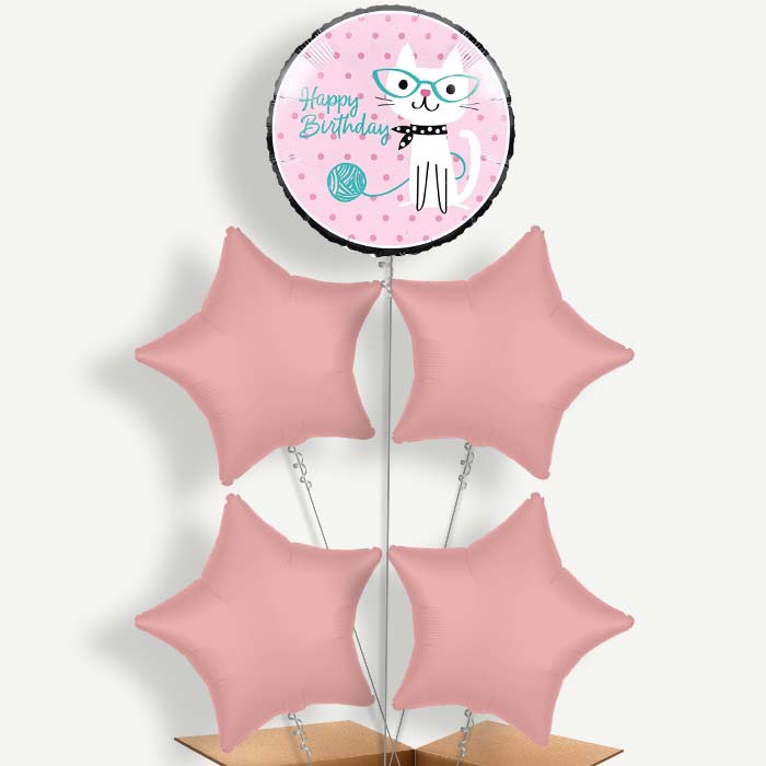 Purrfect Cat Balloon Cluster Inflated with Helium | Party Save Smile