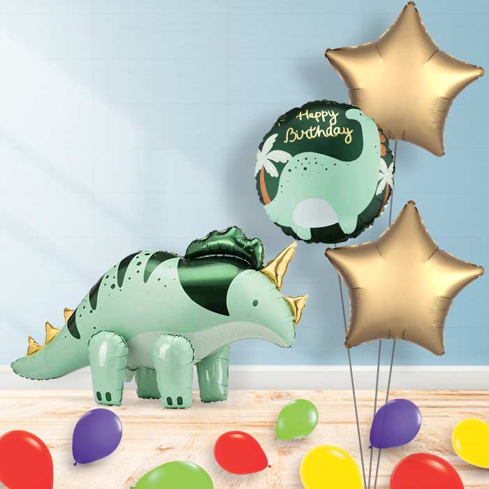 Inflated Triceratops Balloon in a Box-Package | Party Save Smile