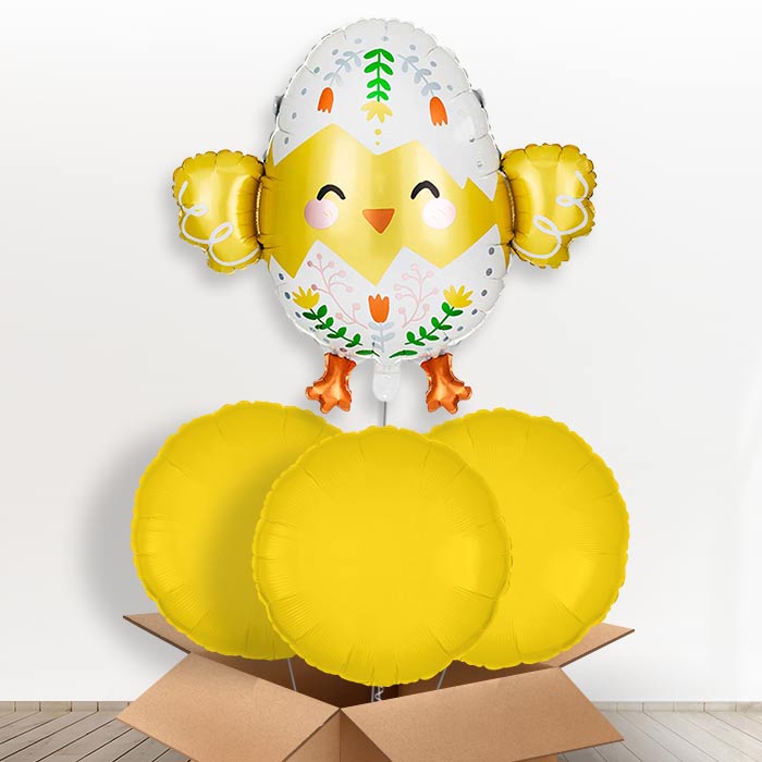 Chick Giant Helium Balloon in a Box-Giant Balloon + 3 Plain Balloons | Party Save Smile