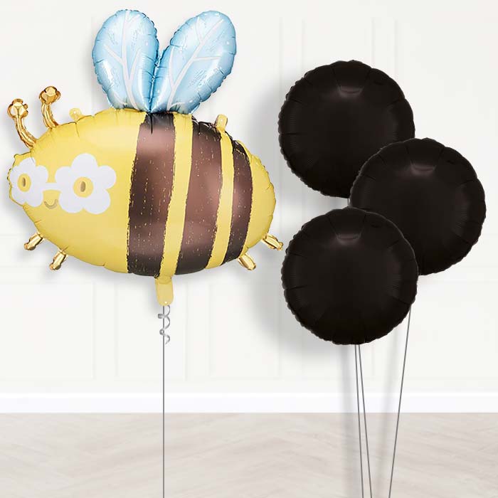 Bumble Bee Inflated Helium Balloons Delivered - Plain Bouquet | Party Save Smile