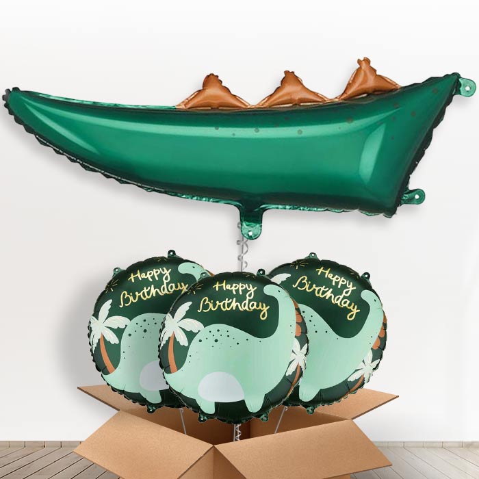 Dinosaur Tail Giant Helium Balloon in a Box-Giant Balloon + 3 Themed Balloons | Party Save Smile
