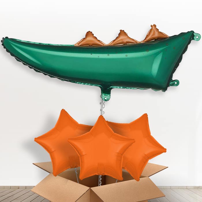 Dinosaur Tail Giant Helium Balloon in a Box-Giant Balloon + 3 Plain Balloons | Party Save Smile