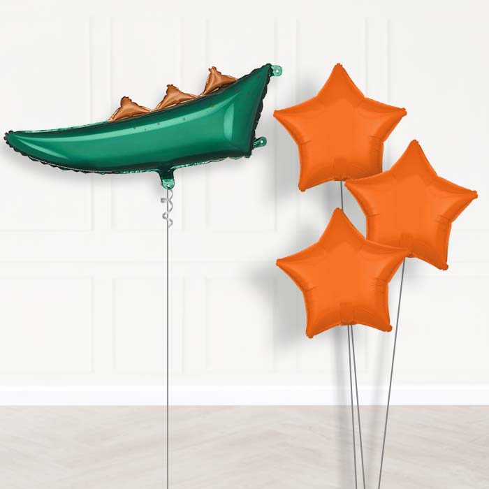 Dinosaur Tail Balloon Bouquet Delivery-Giant Balloon + 3 Plain Balloons | Party Save Smile