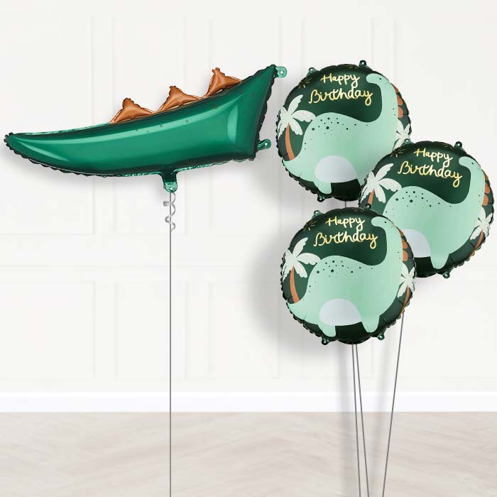 Dinosaur Tail Balloon Bouquet Delivery-Giant Balloon + 3 Themed Balloons | Party Save Smile