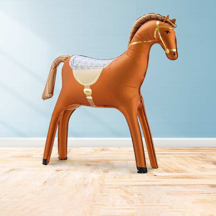 Inflated Brown Horse Balloon in a Box-Air Filled Balloon | Party Save Smile