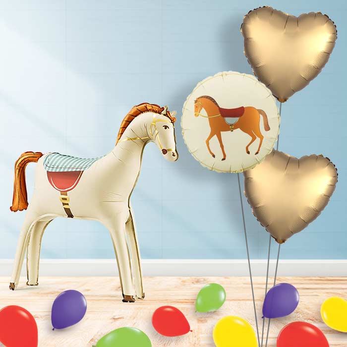 Inflated White Horse Balloon in a Box-Package | Party Save Smile
