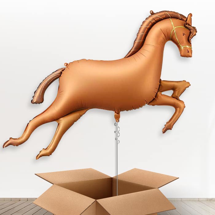 Bronze Brown Horse Giant Helium Balloon in a Box-Giant Balloon | Party Save Smile