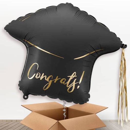 Congratulation Graduation Cap Helium Balloons in a Box - Party Save Smile