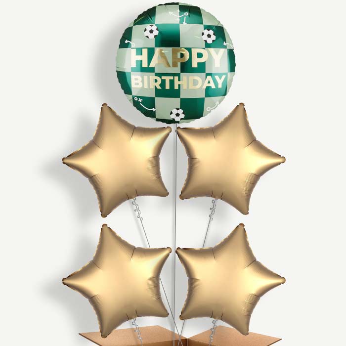 Football Happy Birthday 5 Helium Cluster Balloons | Party Save Smile