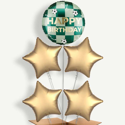 Football Happy Birthday 5 Helium Cluster Balloons | Party Save Smile
