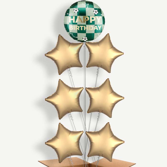Football Happy Birthday 7 Helium Balloon Arrangement | Party Save Smile