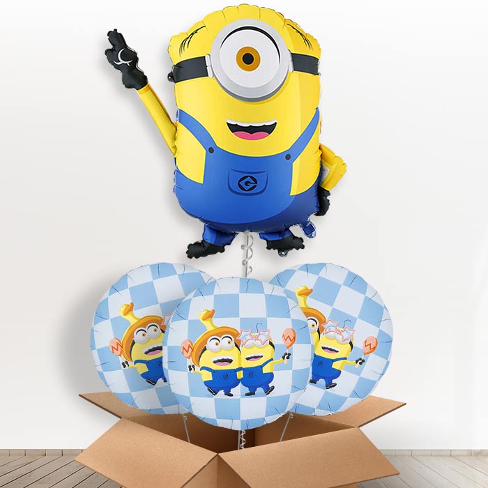 Minion Mel Giant Helium Balloon in a Box-Giant Balloon + 3 Themed Balloons | Party Save Smile