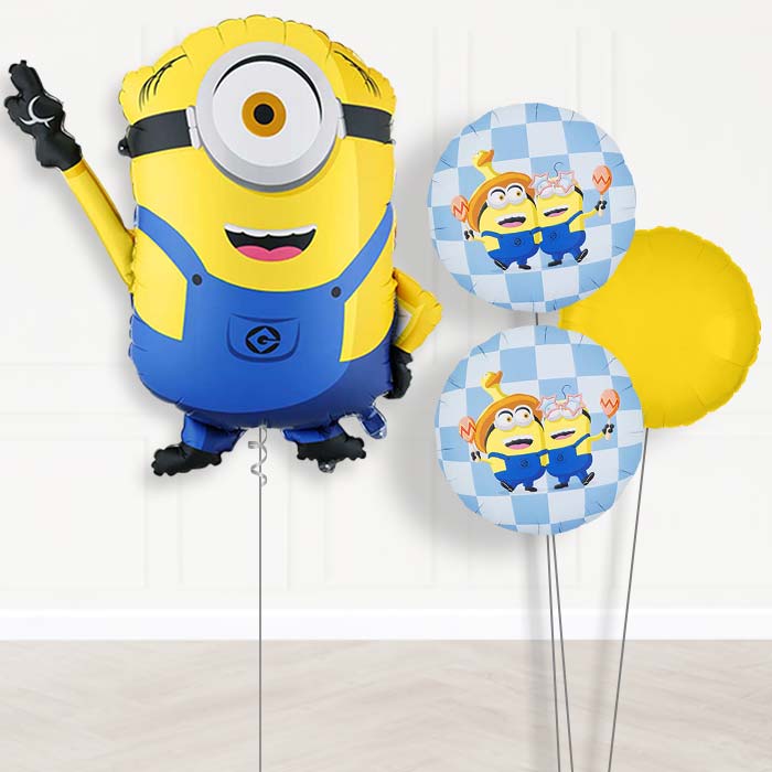Minion Mel Balloon Bouquet Delivery-Giant Balloon + 2 Themed Balloons + 1 Plain Balloon | Party Save Smile