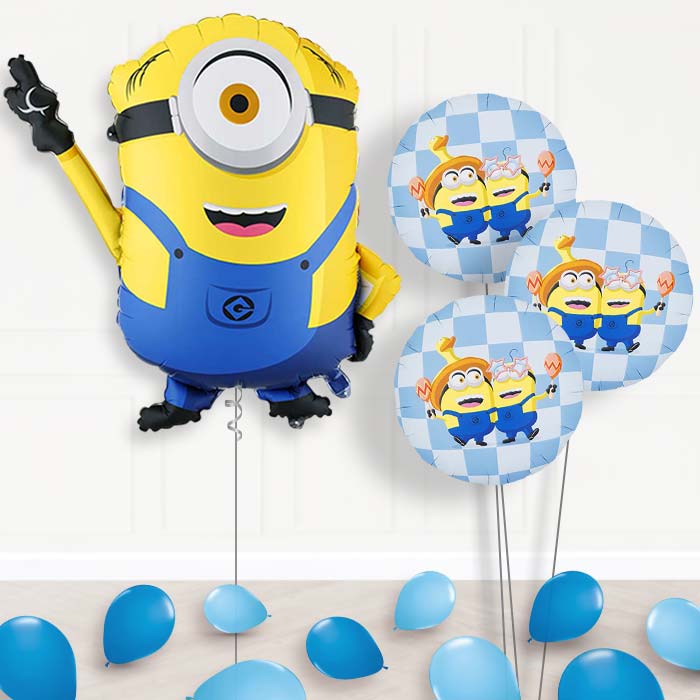 Minion Mel Balloon Bouquet Delivery-Giant Balloon + 3 Themed Balloons + Mini Balloons | Party Save Smile