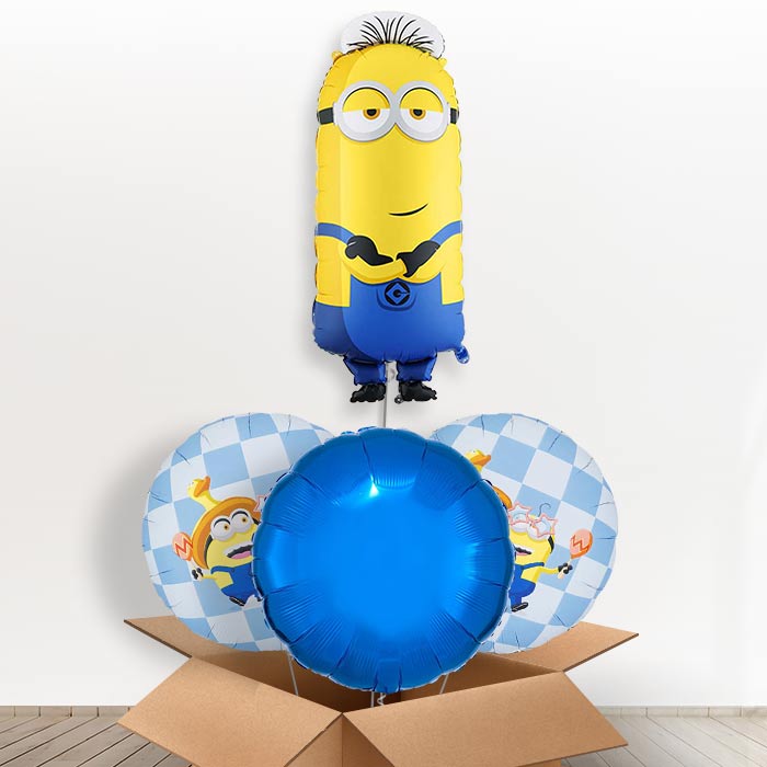 Minion Tim Giant Helium Balloon in a Box-Giant Balloon + 2 Themed Balloons + 1 Plain Balloon | Party Save Smile