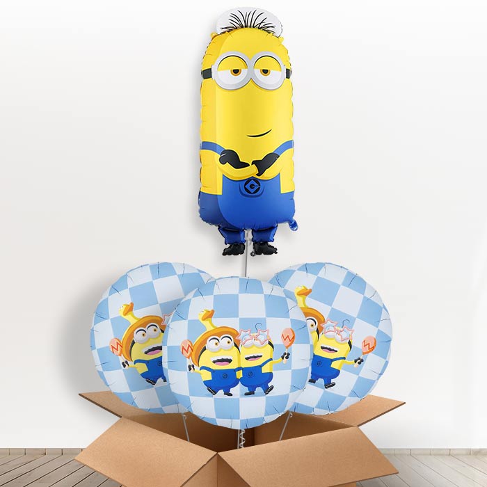 Minion Tim Giant Helium Balloon in a Box-Giant Balloon + 3 Themed Balloons | Party Save Smile
