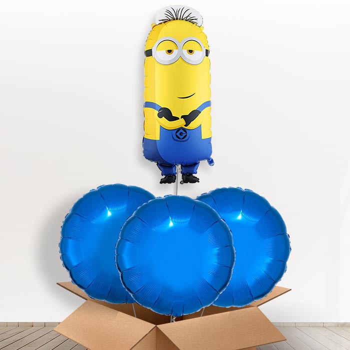 Minion Tim Giant Helium Balloon in a Box-Giant Balloon + 3 Plain Balloons | Party Save Smile