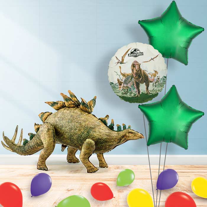 Inflated Jurassic World Stegosaurus Balloon in a Box-Package | Party Save Smile