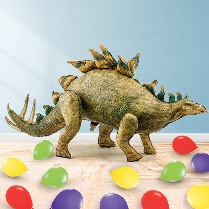 Inflated Jurassic World Stegosaurus Balloon in a Box-Air Filled Balloon and Latex | Party Save Smile