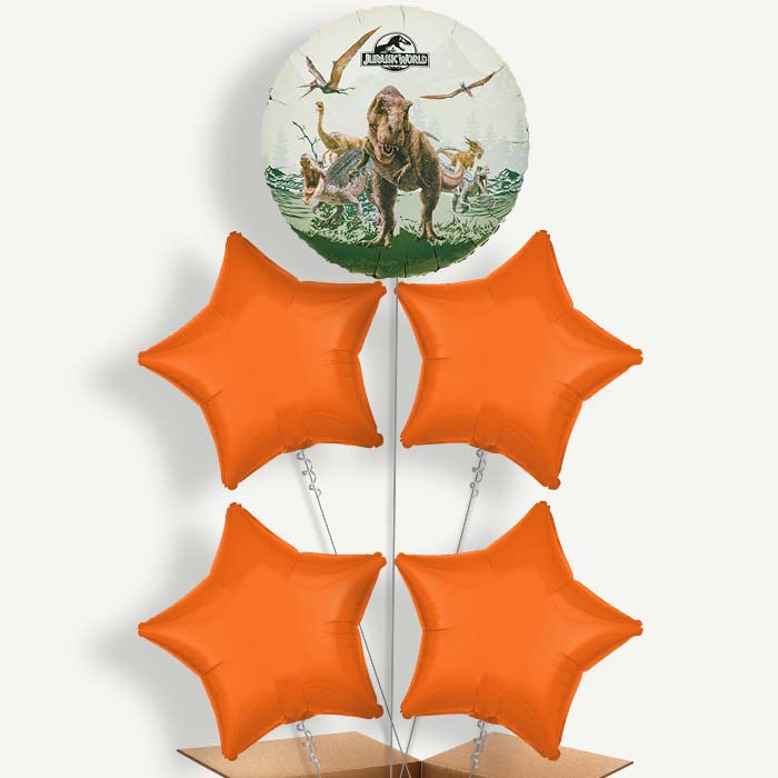 Jurassic World 5 Helium Cluster Balloons | Party Save Smile
