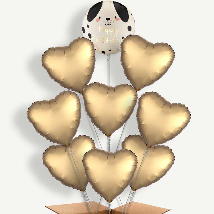 Spotty Dog Happy Birthday 9 Helium Balloon Bundle | Party Save Smile