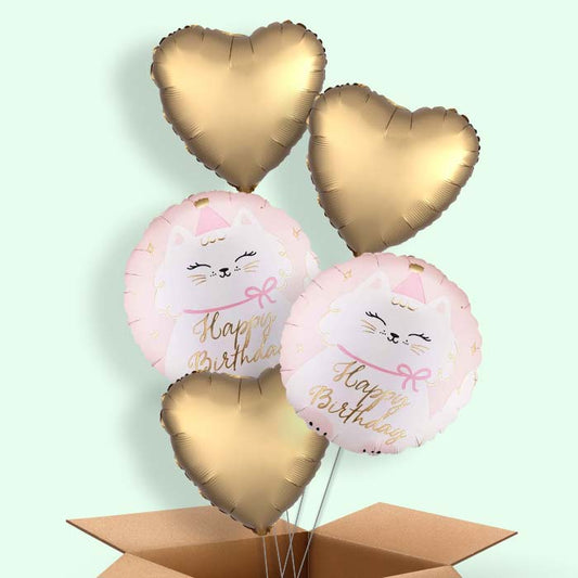 Kitty Happy Birthday Helium Balloon in a Box - 5 Balloons | Party Save Smile