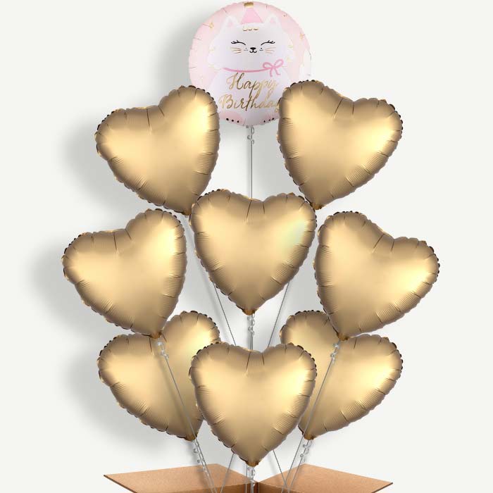 Kitty Happy Birthday 9 Helium Balloon Bundle | Party Save Smile