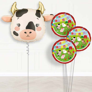 Cow Happy Birthday Helium Balloon Bouquet