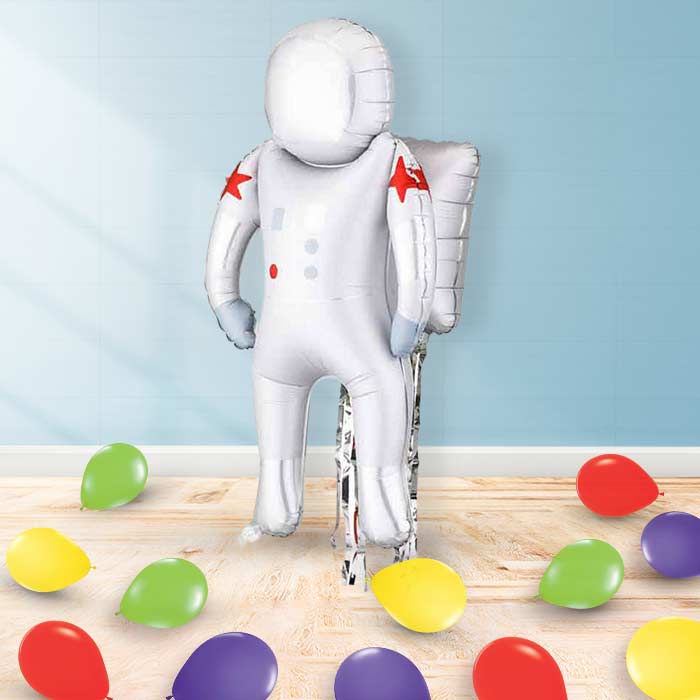 Inflated Astronaut with Jetpack Balloon in a Box-Air Filled Balloon and Latex | Party Save Smile