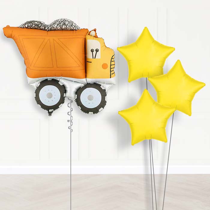 Construction Helium Birthday Balloon Bouquet - Plain Bouquet | Party Save Smile