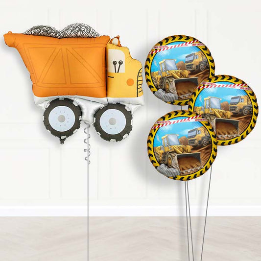 Construction Helium Birthday Balloon Bouquet - Themed Bouquet | Party Save Smile