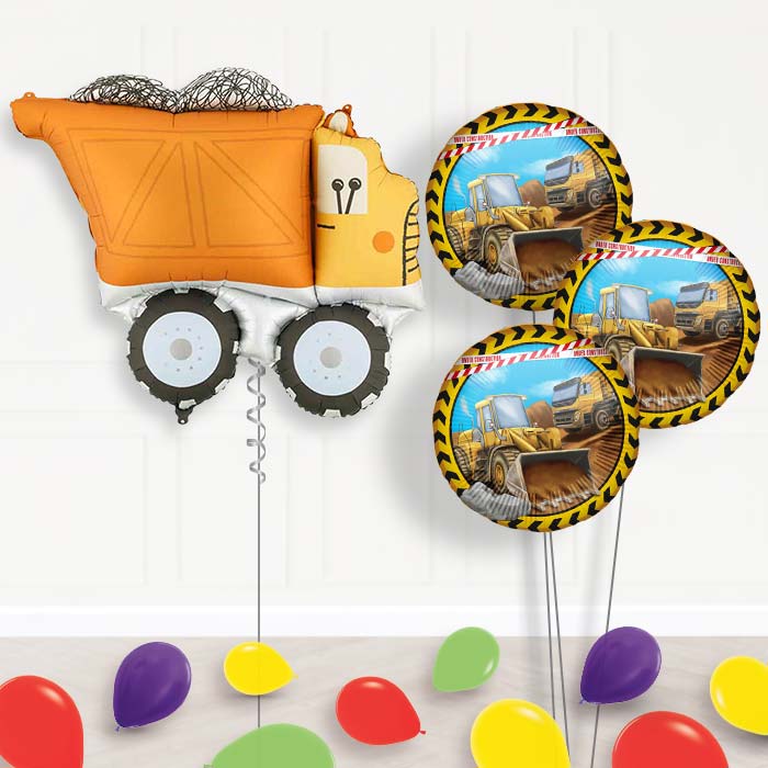 Construction Helium Birthday Balloon Bouquet - Themed Bouquet and Latex | Party Save Smile