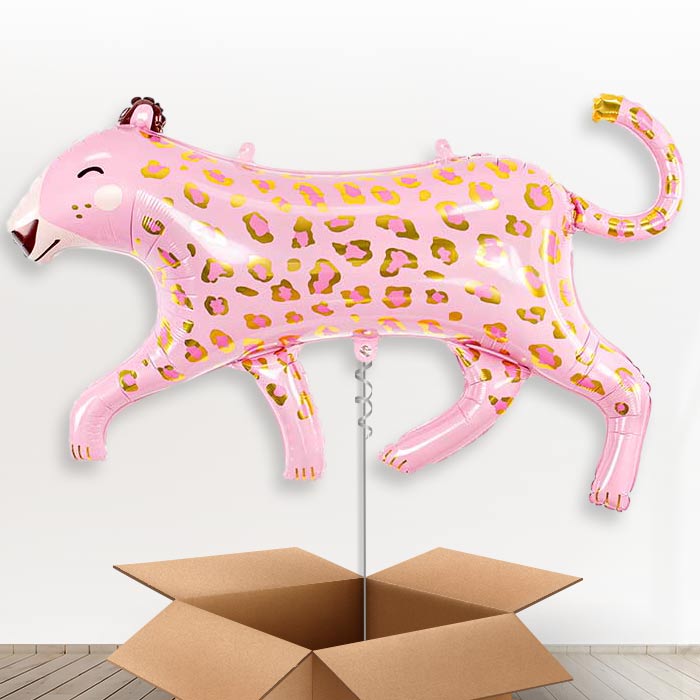 Pink Leopard Giant Helium Balloon in a Box-Giant Balloon | Party Save Smile