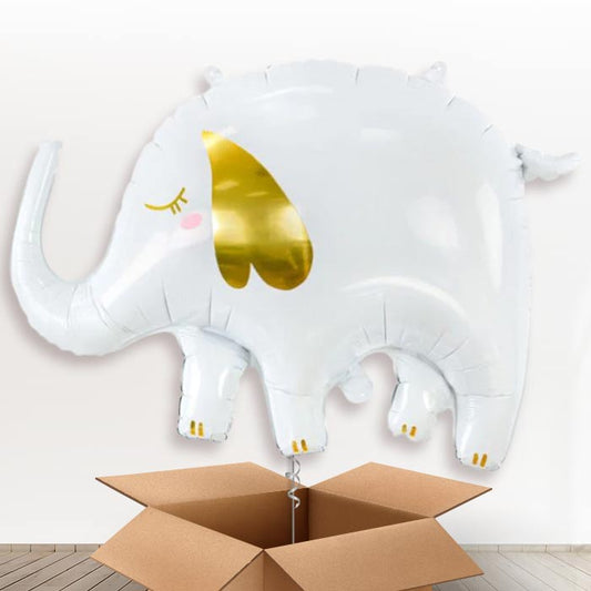 White Elephant Helium Balloon in a Box - 1 x Giant Balloon | Party Save Smile