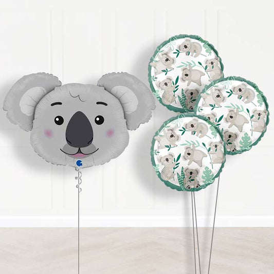 Shaped Koala Balloon Bouquet Delivery - 1 x Giant Balloon with Themed Bouquet | Party Save Smile