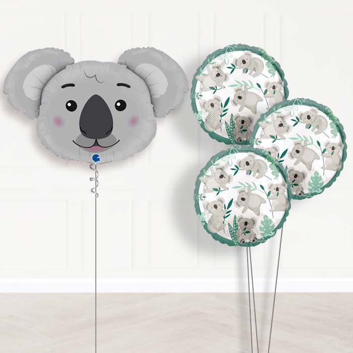 Shaped Koala Balloon Bouquet Delivery - 1 x Giant Balloon with Themed Bouquet | Party Save Smile