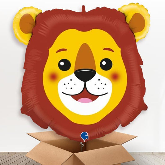 Lion Head Shaped Helium Balloon in a Box - 1 x Giant Balloon | Party Save Smile