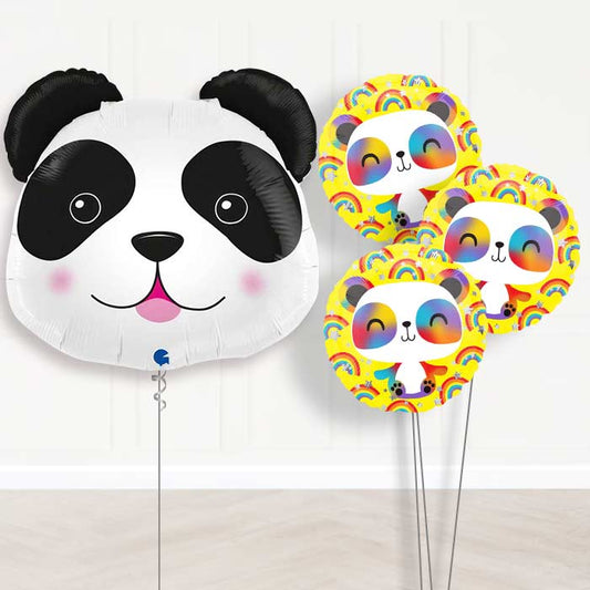 Panda Head Shaped Balloon Bouquet Delivery - 1 x Giant Balloon with Themed Bouquet | Party Save Smile