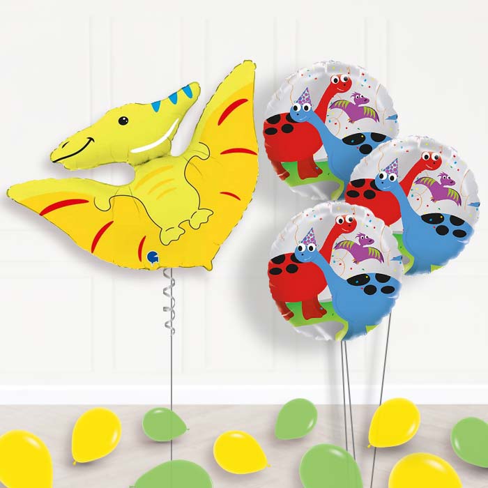 Pterodactyl Shaped Balloon Bouquet Delivery - 1 x Giant Balloon with Themed Bouquet and Latex | Party Save Smile