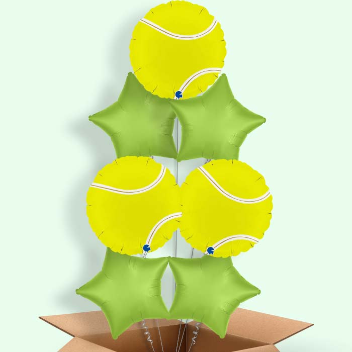 Tennis Ball Helium Balloons in a Box - 7 Balloon | Party Save Smile