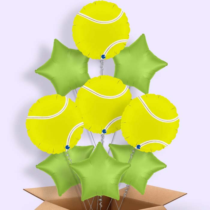 Tennis Ball Helium Balloons in a Box - 9 Balloon | Party Save Smile