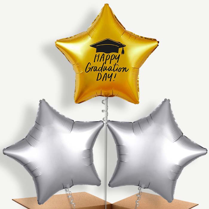 Gold Happy Graduation Bunch of Balloons (Trio)| Party Save Smile