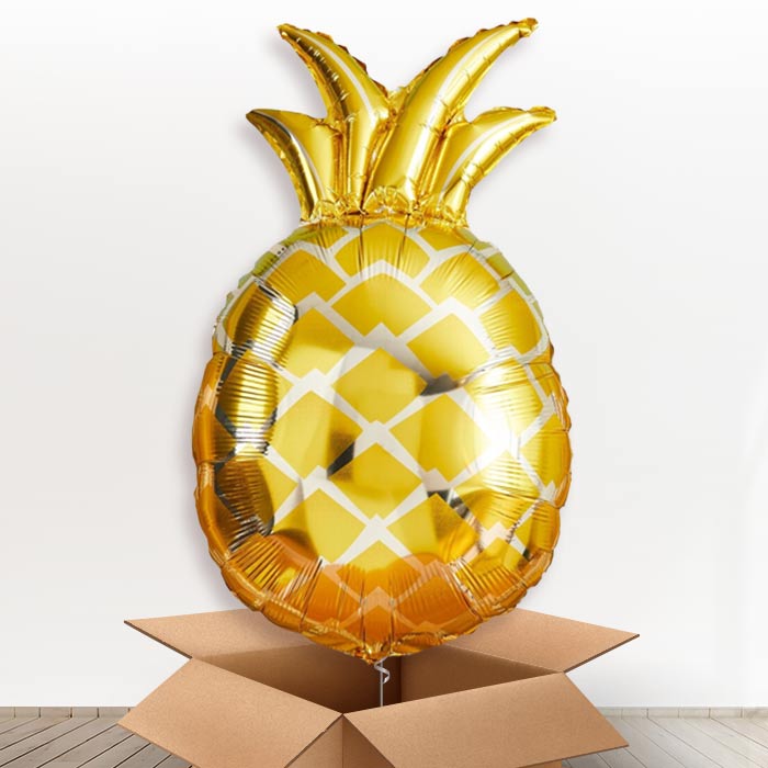 Giant Pineapple Shaped Helium Balloon in a Box - Giant Balloon | Party Save Smile