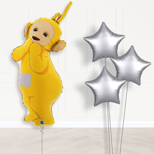 Giant Laa Laa Balloon Bouquet Delivery-Giant Balloon + 3 Plain Balloons | Party Save Smile
