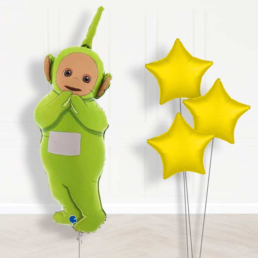 Shaped Dipsy Teletubbies Balloon Bouquet Delivery - 1 x Giant Balloon with Plain Bouquet | Party Save Smile