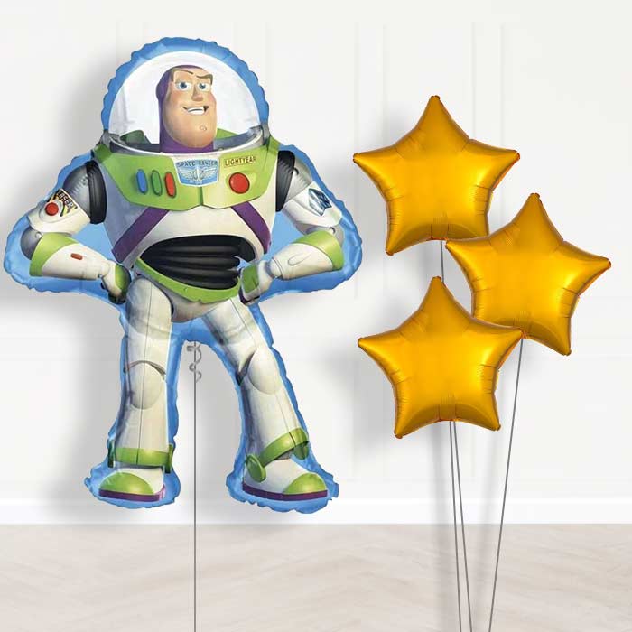 Giant Buzz Lightyear Shaped Balloon Bouquet Delivery - 1 x Giant Balloon with Plain Bouquet | Party Save Smile