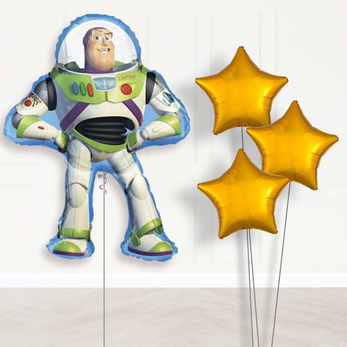 Giant Buzz Lightyear Shaped Balloon Bouquet Delivery - 1 x Giant Balloon with Plain Bouquet | Party Save Smile